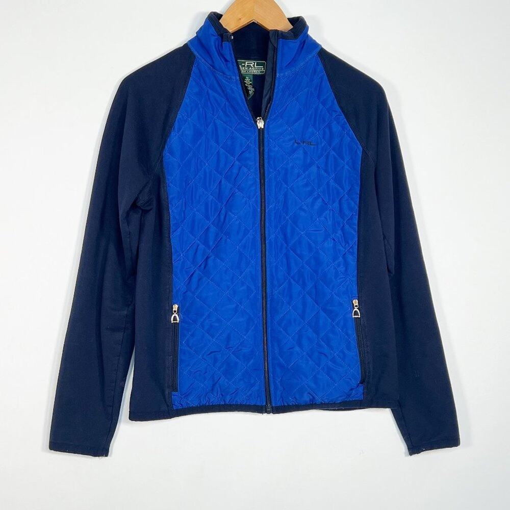 L-RL Lauren Active Ralph Lauren Blue Navy Activewear Fitness Jacket